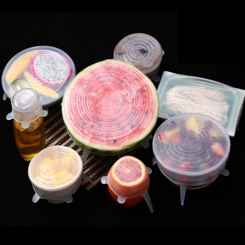 6 Pcs Silicone Stretch Lids Set | Reusable Food Covers | Easy Life Plus