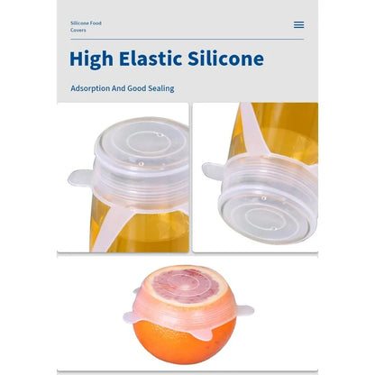 6 Pcs Silicone Stretch Lids Set | Reusable Food Covers | Easy Life Plus