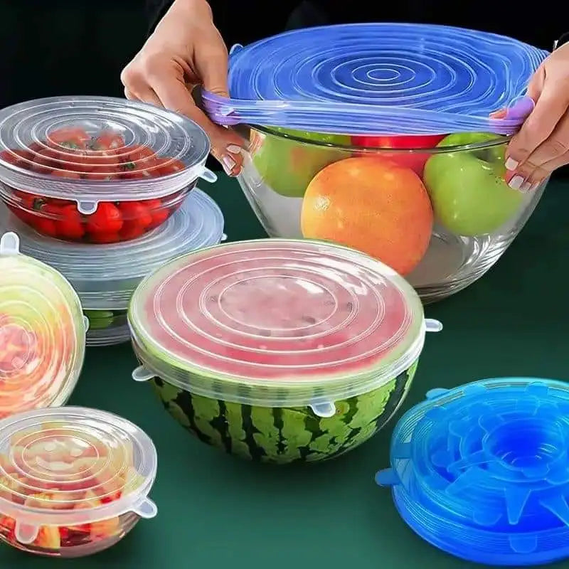 6 Pcs Silicone Stretch Lids Set | Reusable Food Covers | Easy Life Plus